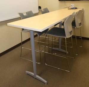 Hi-top table 24x96 and 4 chairs