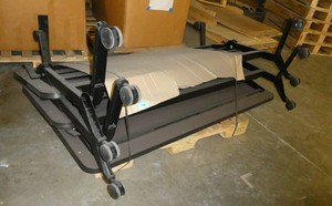 THREE 72x24 Flip-top table on wheels - white tops