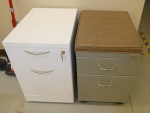 2 drawer wood filing cabinet and mobile pedestal