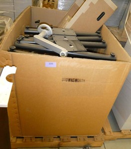 Pallet of table legs and a portion of a table