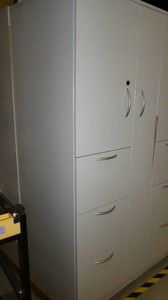 One Wardrobe locker - metal - 23 wide x 23 deep x 66 tall - grey