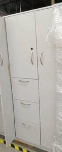 One Wardrobe locker - metal - 23 wide x 23 deep x 66 tall - grey