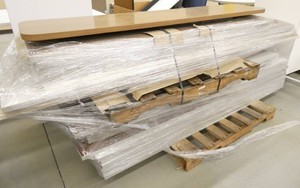 Pallet of 22 table tops, all but one are white top
