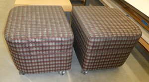 Two Ottomanchairs on wheels