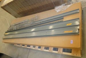 Garage shelving unit, boards are 3x8ft, uprights are 84 tall