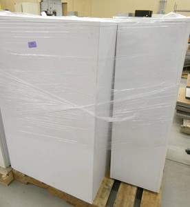 Four Wood laminate locking cubicle cabinet 15x30x48 with slide out storage