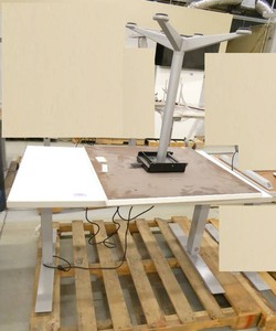 30 inch square table and 30x48 height adjustable table