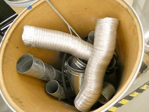 Pallet of duct and acrylic container