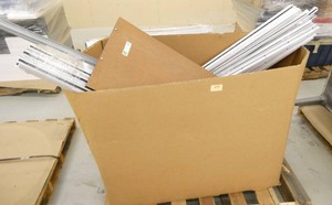Pallet of aluminum channel and a whiteboard