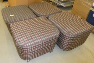 FOUR footstoolchairs on wheels