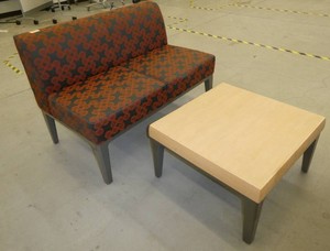 Reception bench seat, coffee table 26x26
