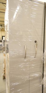 TWO mobile pedestals and 2 grey wardrobelockers