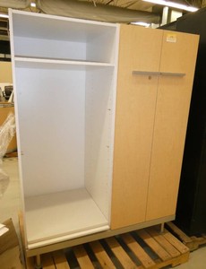 Cabinet system on frame 48w 23d 63tall, 3 separate pieces standing on frame