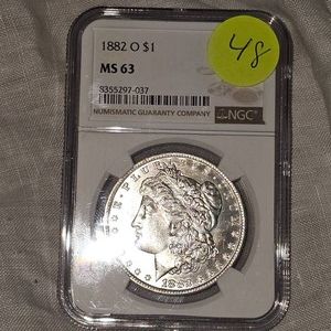 1882 O Morgan Dollar $1, NGC MS63