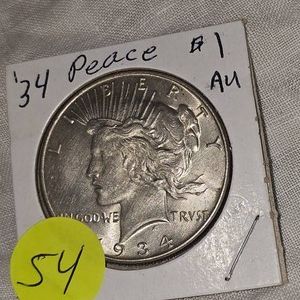 1934 AU Peace Dollar $1, Semi Key