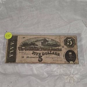 1864 $5 Confederate Note