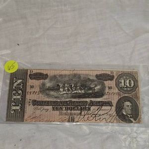 $10 Confederate Note, Virginia