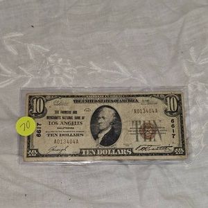 1929 $10 Los Angeles, CA National Note