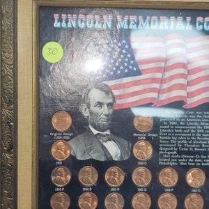 Lincoln Memorial Coins Framed, Very Nice Display
