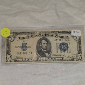 1934A $5 Silver Certificate VF
