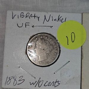 1883 Liberty Nickel VF wo Cents, 1868 Liberty 5c
