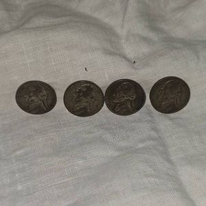 4 Silver Nickels, 43,43,44,44