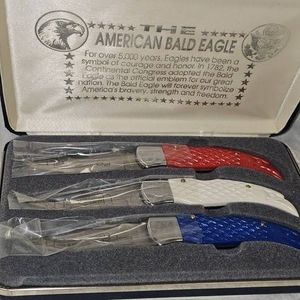 American Bald Eagle 3 Piece Knife Set