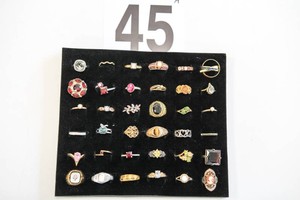 Lot of 36 Miscellaneous Costume Rings