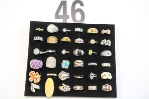 Lot of 36 Miscellaneous Costume Rings