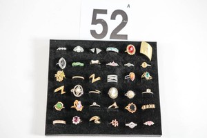 Lot of 36 Miscellaneous Costume Rings
