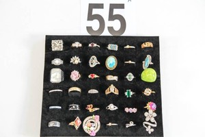 Lot of 36 Miscellaneous Costume Rings