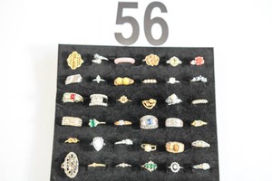 Lot of 36 Miscellaneous Costume Rings