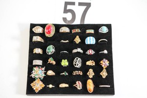 Lot of 36 Miscellaneous Costume Rings