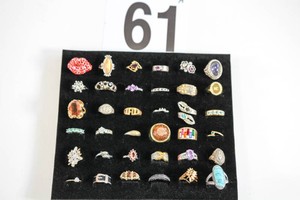 Lot of 36 Miscellaneous Costume Rings