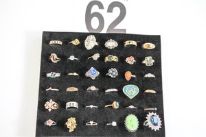 Lot of 36 Miscellaneous Costume Rings