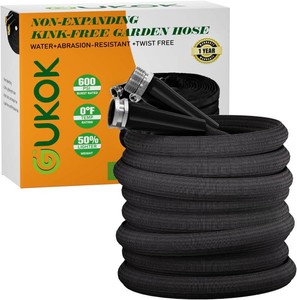 $25 50 FT Garden Hose, Non-Expanding Water Hose, Ultra Flexible, Burst-Resistant, Kink-Free, High-Pressure Garden Hose for Easy All-Weather Use on Lawns, Gardens, and Outdoor Cleaning