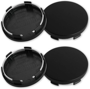 $24 2.6Inch 65MM Wheel Center Caps for Ford FL341A096 Rim Hub Caps, Pack of 4 (Matte Black, Outer 65MM, Inner 61MM)