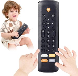 $13 Baby TV Remote Toy - Realistic Play Remote toy with Lights and Sounds, 3 Languages (English, Spanish & French), Learning Musical Toys, Preschool Infant Boys Girls Toys Gift for 1 2 Year Old, Black.