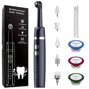 $30 Tooth Polisher,Teeth Polishing Kit for Daily Cleaning,Polishing Then Whitening of Tooth (Professional Toothpaste Include),USB Rechargeable Dental Polisher with LED Light,6 Heads,5 Speed Modes