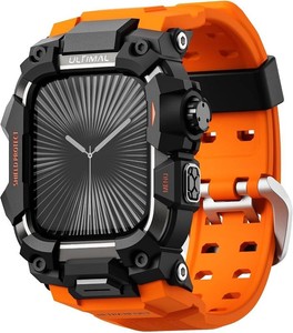 $31 ULTIMAL Rugged Case with Band for Apple Watch 46mm,Compatible with Apple Watch Series 1110, Military Grade Shockproof Bumper Cover for iWatch Tactical Band Men (Orange, 46mm)