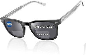 DEHOTRE Progressive Multifocal Reading Sunglasses Men No Line Bifocal Sun Readers with Core Wire Zero Top Spring Hinge UV400