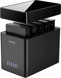 $99 ORICO 5 Bay 3.5 Inch Hard Drive Enclosure USB C to SATA Magnetic Tool-Free External HDD Enclosure with 12V6.5A Power Adapter for Family Storage Supports 2.53.5 inch Drives Max 110TB (5x22TB)
