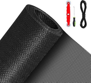 $15 QWR Pet Proof Window Screen Replacement Kit, 39x118 Durable High Hardness Screen Mesh Replacement Window Screens Repair Kit for Sliding Screen Door,Patio and Windows.(Folded Package with Tool Kit)