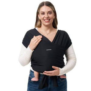 $26 Momcozy Baby Wrap Carrier, Easy to Wear Infant Carrier Slings, Lightweight Hands Free Baby Sling, Adjustable Baby Carriers for Newborn to Toddler 8-35 lbs, Black