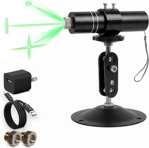 $35 Three-Head Green Laser Level with 2M Charger  520nm CrossLinear Laser Generator  Rechargeable Alignment Tool for Woodworking, Construction & Fabric Cutting (Base & ACDC Adapter) Green Line