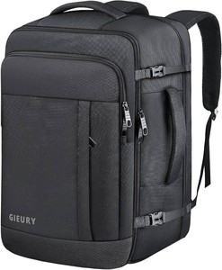 $28 Gieury Carry On Backpack, 50L Travel Backpack, Luggage Backpack TSA Flight Approved Laptop Backpack for Men & Women, Large Expandable 40L Daypack Lightweight Business Weekender Bag, Black