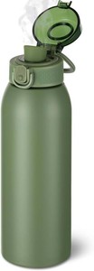 $18 Insulated Water Bottle 24 oz with Dustproof Lid, Carry Handle & Tea Infuser, BPA-Free & Leakproof, Stainless Steel Water Bottles Ideal for Fitness, Hiking, Office & Outdoor Use(Olive Green)