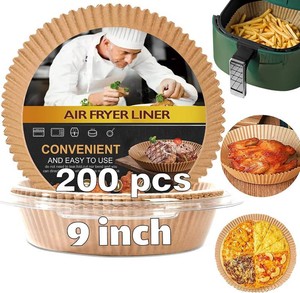 $14 Ninja Power XL Gourmia Air Fryer Disposable Paper Liners - 200pcs, 9 Inch Round Parchment Liners for 456 qt Air Fryers, Baking Paper for Oven & Microwave
