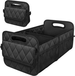 Deosk Car Trunk Organizer for SUV, Car Organizers and Storage with Reinforced Handles, Car Accessories for WomenMen 50LWaterproof Polyester Trunk Organizer, Black