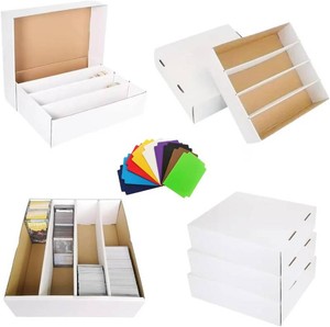 $27 4 Set Sports Card Storage Boxes 3150 Count Bulk Card Trading Cards Collection Box Cardboard Card Storage Box for Card Game Baseball Card Sorting Tray Cases Cards with 4 Dividers Collector
